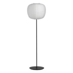 HAY Common Floor Lamp Base, Soft Black Steel 9 HAY Common Floor Lamp Base, Soft Black Steel -Hay 9452151009000 Common Floor Lamp base soft black steel stem and soft black steel base Peach shade