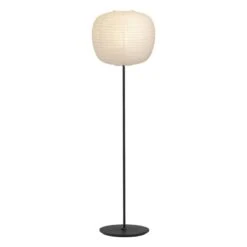 HAY Common Floor Lamp Base, Soft Black Steel 8 HAY Common Floor Lamp Base, Soft Black Steel -Hay 9452151009000 Common Floor Lamp base soft black steel stem and soft black steel base Peach shade on