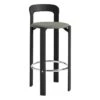 HAY Rey Bar Chair, 75 Cm, Deep Black - Black Grey Steelcut Trio 124