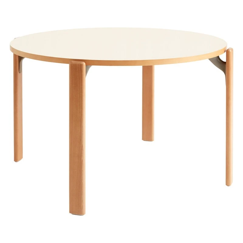 HAY Rey Table, 128 Cm, Golden - Ivory White 1 HAY Rey Table, 128 Cm, Golden - Ivory White