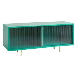 HAY Colour Cabinet W/ Glass Doors, Floor, 120 Cm, Dark Mint