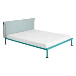 HAY Tamoto Bed, 160 X 200 Cm, Mint Turquoise - Linara 499 9 HAY Tamoto Bed, 160 X 200 Cm, Mint Turquoise - Linara 499 -Hay 946545 Tamoto Bed W160xL200 headboard Linara 499 and mint turquoise powder coated frame Standard Mattress