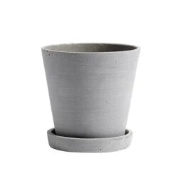 HAY Flowerpot And Saucer, M, Grey