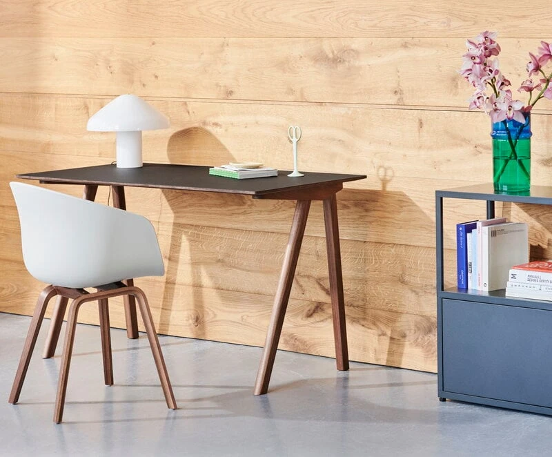 HAY CPH90 Desk, Lacquered Walnut - Dark Grey Lino 2 HAY CPH90 Desk, Lacquered Walnut - Dark Grey Lino - Image 2
