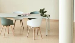 HAY About A Chair AAC22, Lacquered Oak - Dusty Green 7 HAY About A Chair AAC22, Lacquered Oak - Dusty Green -Hay AAC 22 white shell soaped oak base AAC 22 dusty green shell wb lacquer oak base New Order Table cloud grey