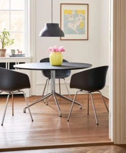 HAY Juice Vase, Wide, Yellow -Hay AAT20 alu frame black linoleum PC Pendant Lamp black Juice Vase yellow AAC26 soft black shell chrome base