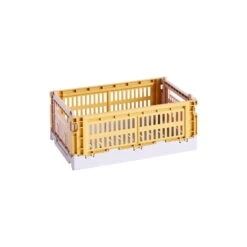 HAY Colour Crate Mix, S, Recycled Plastic, Golden Yellow