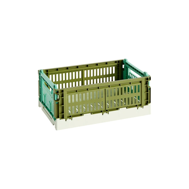 HAY Colour Crate Mix, S, Recycled Plastic, Olive - Dark Mint 1 HAY Colour Crate Mix, S, Recycled Plastic, Olive - Dark Mint