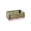 HAY Colour Crate Mix, S, Recycled Plastic, Olive - Powder