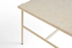 HAY Rebar Coffee Table, 80 X 49 Cm, Alabaster - Beige Marble -Hay AD134 A392 AK86 Rebar Coffee Table L80xW49xH405 beige marble tabletop alabaster powder coated steel frame detail 04role