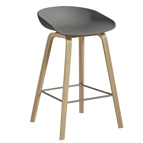 HAY About A Stool AAS32, 65 Cm, Soaped Oak - Grey 1 HAY About A Stool AAS32, 65 Cm, Soaped Oak - Grey