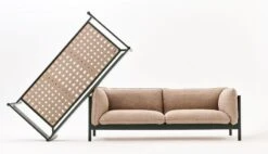 HAY Arbour 2-seater, Linen Grid Dk Beige - Black Beech 9 HAY Arbour 2-seater, Linen Grid Dk Beige - Black Beech -Hay Arbour 2 Seater bottle green wb lacquer beech Arbour 3 Seater Linen Grid dark beige bottle green wb lacquer beech 01