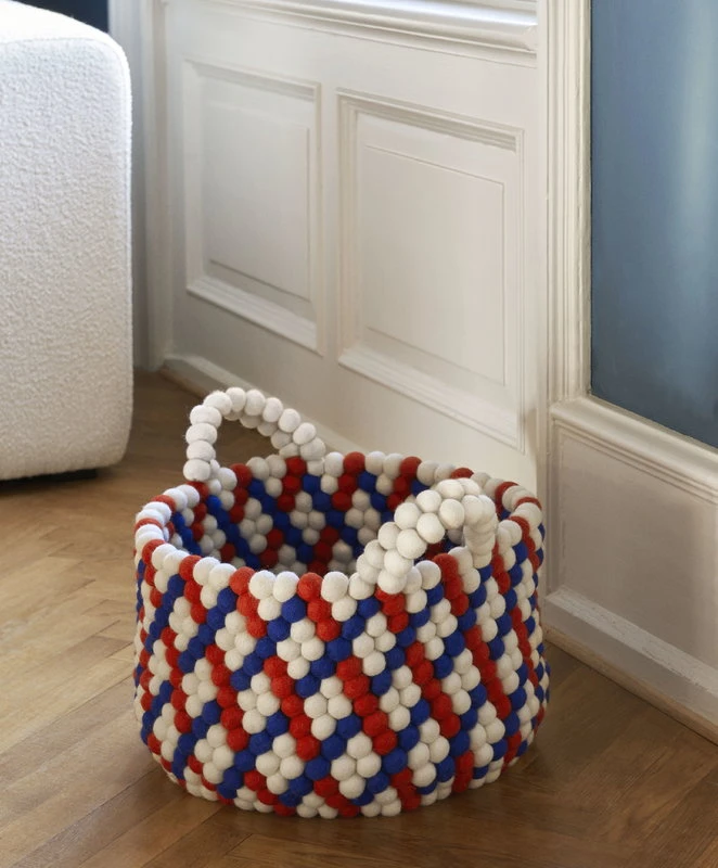 HAY Bead Basket With Handles, 40 Cm, Red Basket Weave 4 HAY Bead Basket With Handles, 40 Cm, Red Basket Weave - Image 4