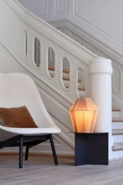 HAY Slit Table, 45 Cm, Black 11 HAY Slit Table, 45 Cm, Black -Hay Bonbon yellow melange Slit Table Round black Uchiwa front Olavi by HAY 01 back Steelcut Trio 213 black oak base