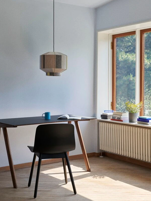 HAY CPH90 Desk, Lacquered Walnut - Dark Grey Lino 3 HAY CPH90 Desk, Lacquered Walnut - Dark Grey Lino - Image 3