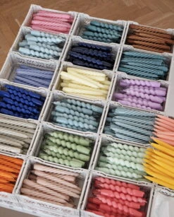 HAY Spiral Candles, Set Of 6, Blue - Dark Pink - Dark Peach 5 HAY Spiral Candles, Set Of 6, Blue - Dark Pink - Dark Peach -Hay Candle Spiral Candle Twist Candle Conical 01