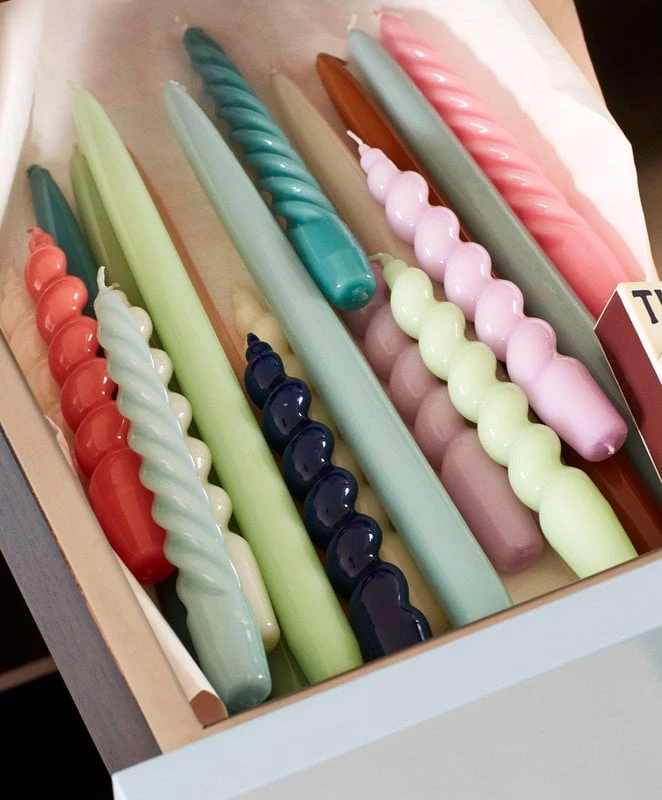 HAY Spiral Candles, Set Of 6, Dark Rose - Dark Peach - L. Rose 5 HAY Spiral Candles, Set Of 6, Dark Rose - Dark Peach - L. Rose - Image 5