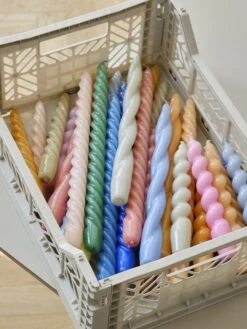 HAY Twist Candles, Set Of 6, Light Rose - Light Grey - Lilac -Hay Candle family Color Crate M light grey