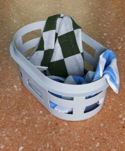 HAY Check Hand Towel, Sky Blue 9 HAY Check Hand Towel, Sky Blue -Hay Check Hand Towel matcha sky blue Basket S light grey 1