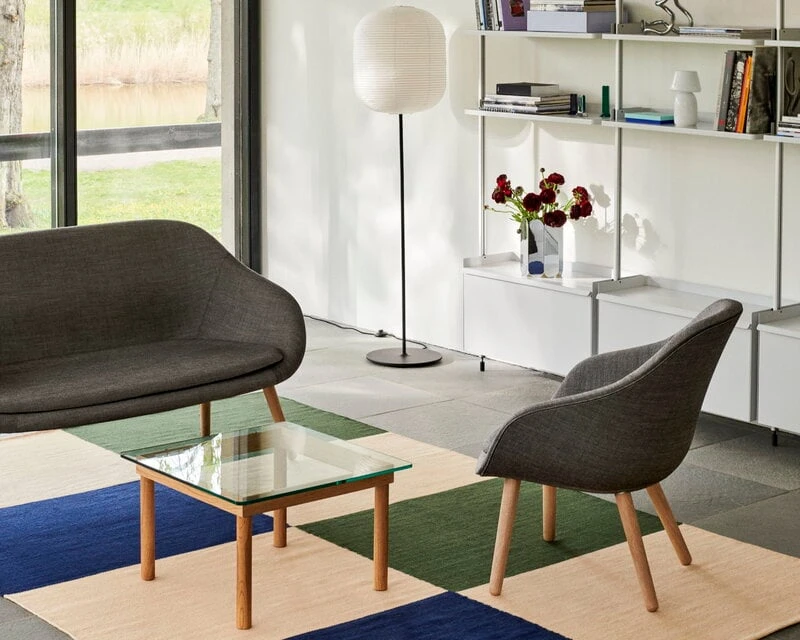 HAY Ethan Cook Flat Works Rug, 200 X 300 Cm, Peach Green Check - Image 2