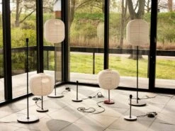 HAY Common Floor Lamp Base, Soft Black - Black Terrazzo 11 HAY Common Floor Lamp Base, Soft Black - Black Terrazzo -Hay Common Table and Floor Lamp Base family Rice Paper Shade Oblong Peach