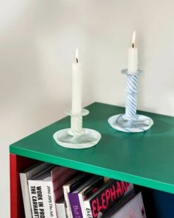HAY Flare Stripe Milk Candleholder, Green -Hay Flare Stripe Milk S green Flare Stripe Milk M blue Colour Cabinet M Wall multi 1