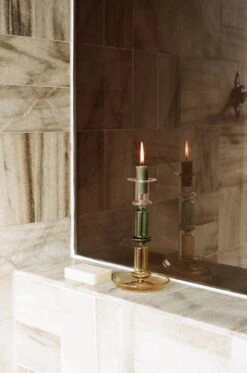 HAY Flare Candleholder, Tall, Rainbow -Hay Flare Tall Rainbow pink and green and yellow