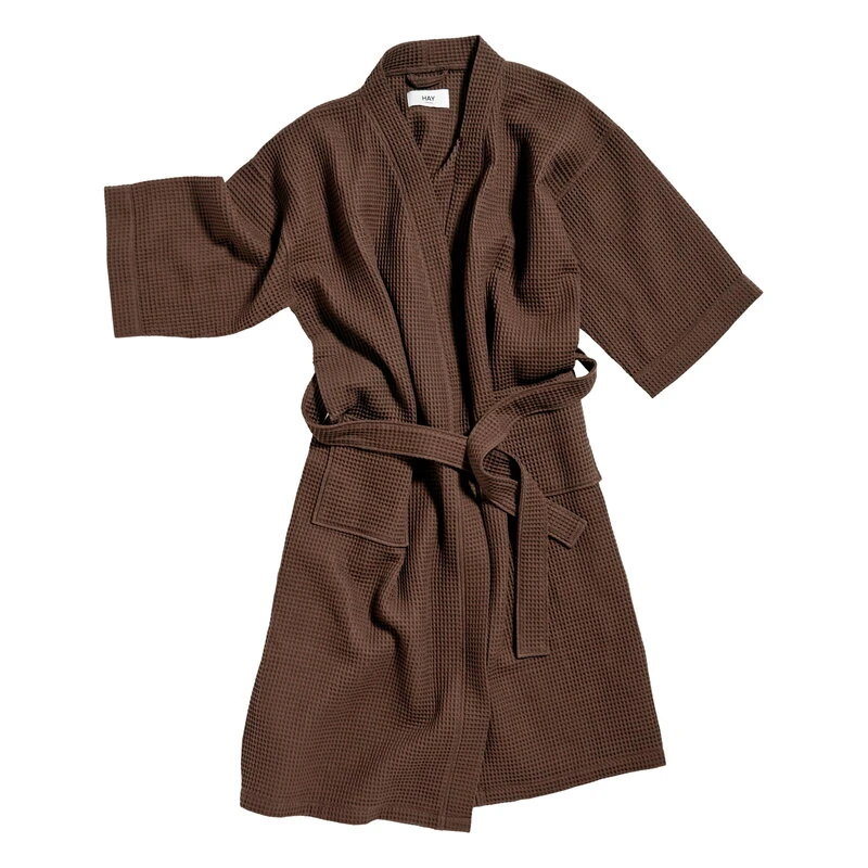 HAY Waffle Bathrobe, One Size, Coffee Brown 1 HAY Waffle Bathrobe, One Size, Coffee Brown