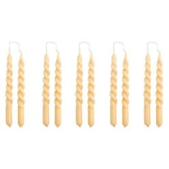 HAY Mini Swirl Candles, 10 Pcs, Beige