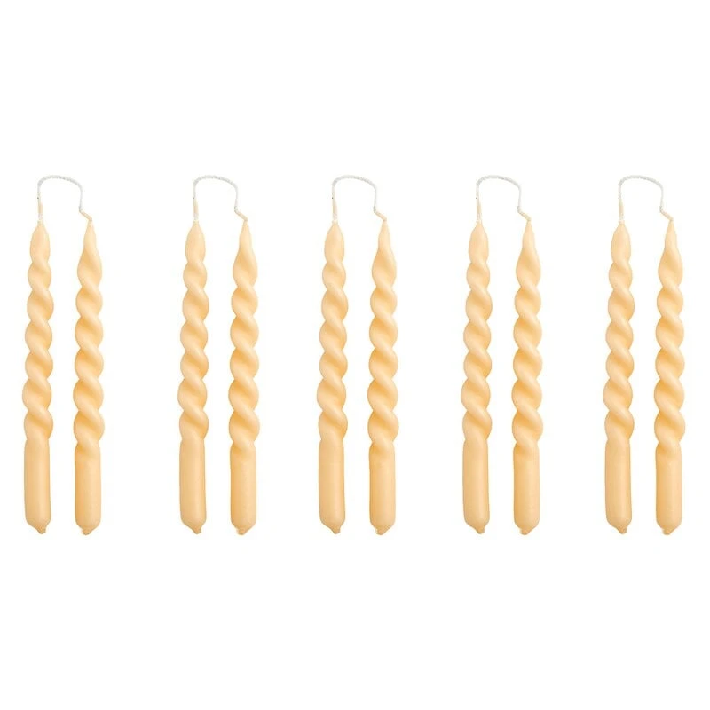 HAY Mini Swirl Candles, 10 Pcs, Beige 1 HAY Mini Swirl Candles, 10 Pcs, Beige