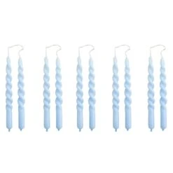 HAY Mini Swirl Candles, 10 Pcs, Light Blue