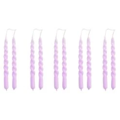 HAY Mini Swirl Candles, 10 Pcs, Lilac