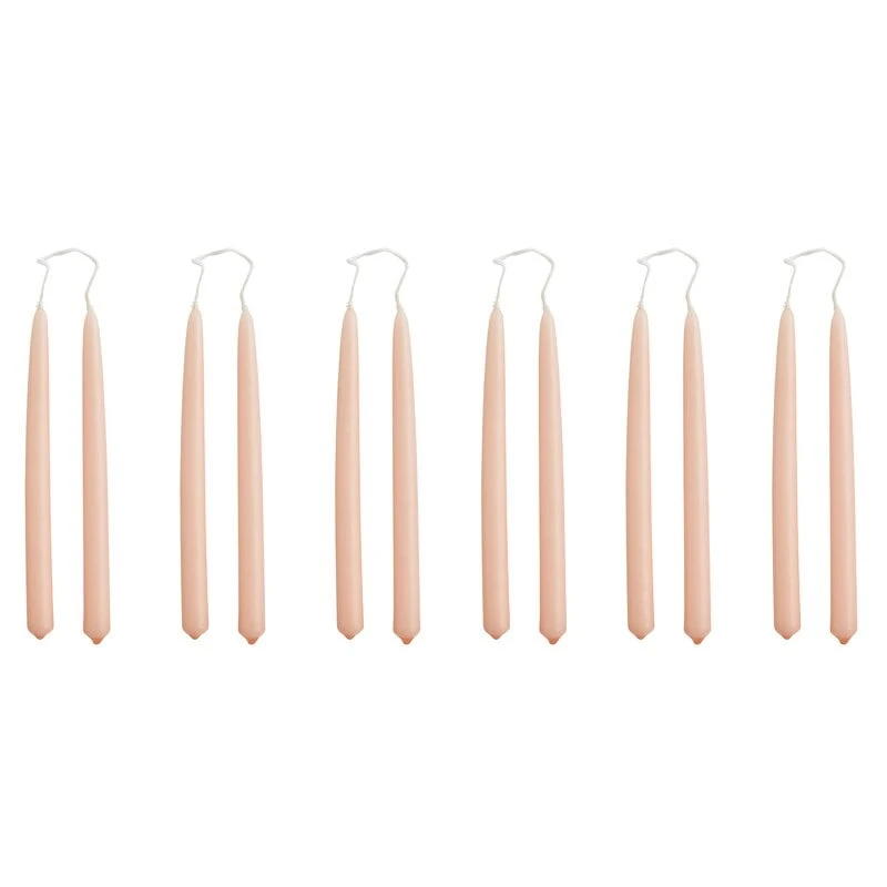 HAY Mini Conical Candles, Set Of 12, Light Rose 1 HAY Mini Conical Candles, Set Of 12, Light Rose