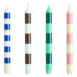 HAY Stripe Candle, 4 Pcs, Crisp