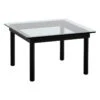 HAY Kofi Table 60 X 60 Cm, Black Lacquered Oak - Clear Glass