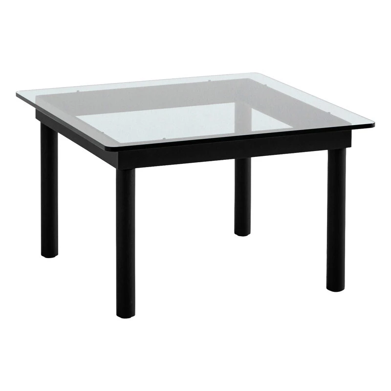 HAY Kofi Table 60 X 60 Cm, Black Lacquered Oak - Clear Glass 1 HAY Kofi Table 60 X 60 Cm, Black Lacquered Oak - Clear Glass