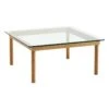 HAY Kofi Table 80 X 80 Cm, Lacquered Oak - Clear Glass