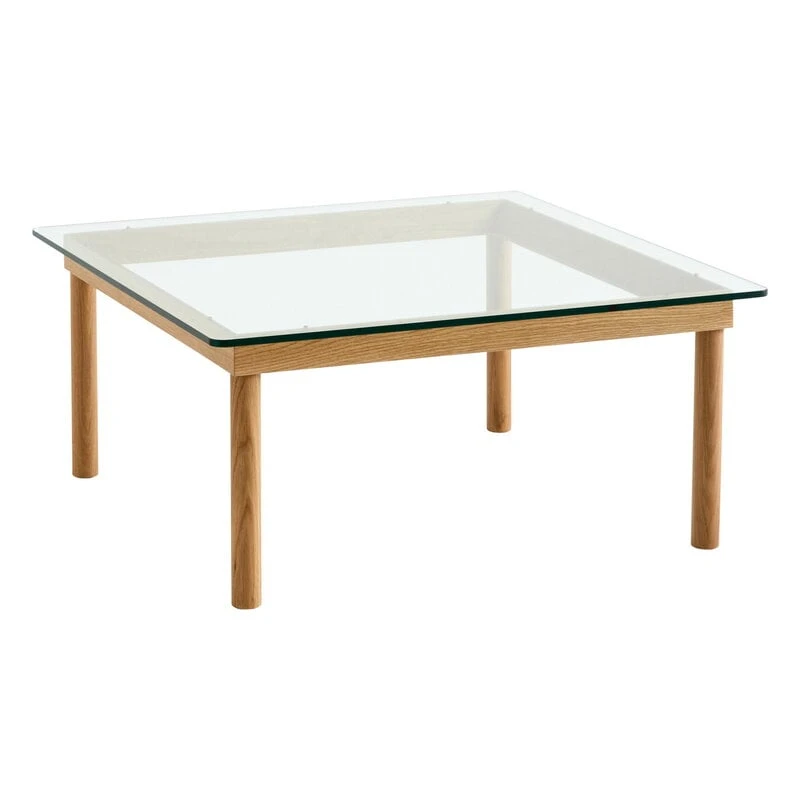 HAY Kofi Table 80 X 80 Cm, Lacquered Oak - Clear Glass 1 HAY Kofi Table 80 X 80 Cm, Lacquered Oak - Clear Glass
