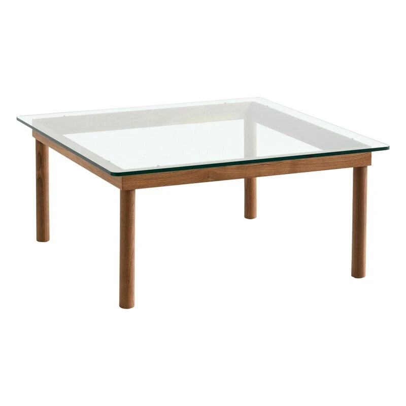 HAY Kofi Table 80 X 80 Cm, Lacquered Walnut - Clear Glass 1 HAY Kofi Table 80 X 80 Cm, Lacquered Walnut - Clear Glass