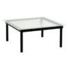 HAY Kofi Table 80 X 80 Cm, Black Lacquered Oak - Reeded Glass
