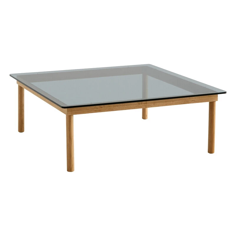 HAY Kofi Table 100 X 100 Cm, Lacquered Oak - Grey Glass 1 HAY Kofi Table 100 X 100 Cm, Lacquered Oak - Grey Glass