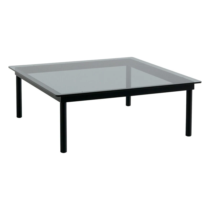 HAY Kofi Table 100 X 100 Cm, Black Lacquered Oak - Grey Glass 1 HAY Kofi Table 100 X 100 Cm, Black Lacquered Oak - Grey Glass