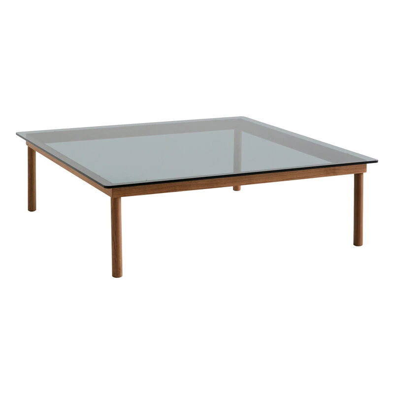 HAY Kofi Table 120 X 120 Cm, Lacquered Walnut - Grey Glass 1 HAY Kofi Table 120 X 120 Cm, Lacquered Walnut - Grey Glass