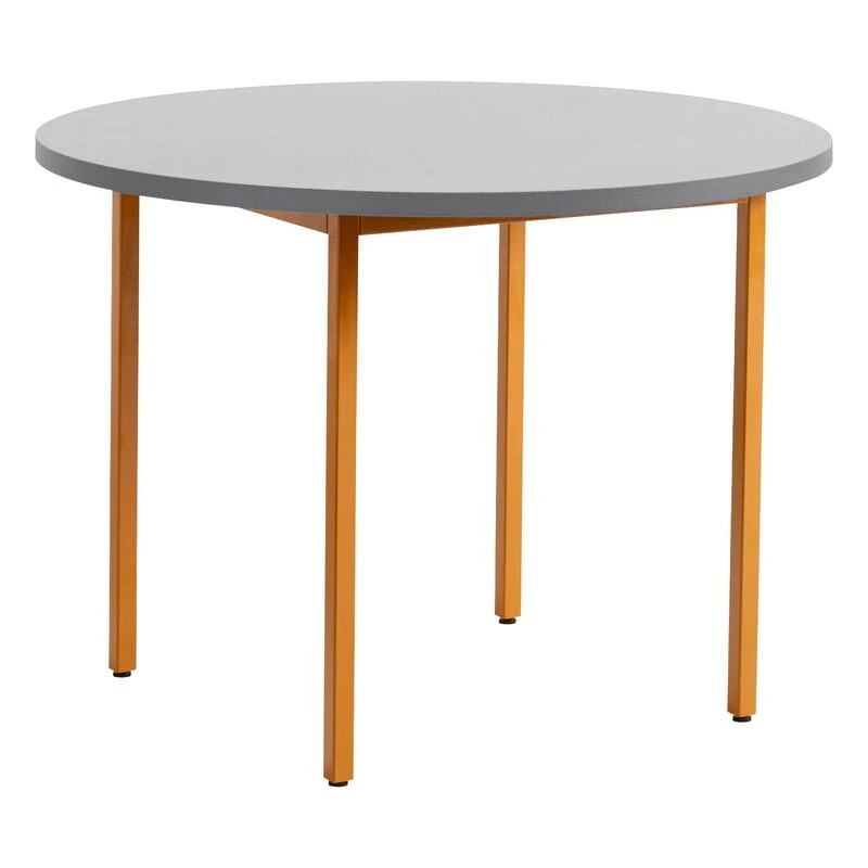 HAY Two-Colour Table, 105 Cm, Ochre - Light Grey 1 HAY Two-Colour Table, 105 Cm, Ochre - Light Grey