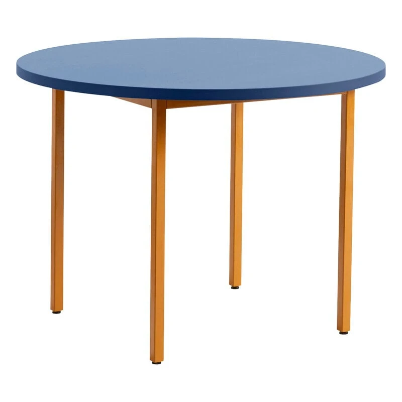 HAY Two-Colour Table, 105 Cm, Ochre - Blue 1 HAY Two-Colour Table, 105 Cm, Ochre - Blue