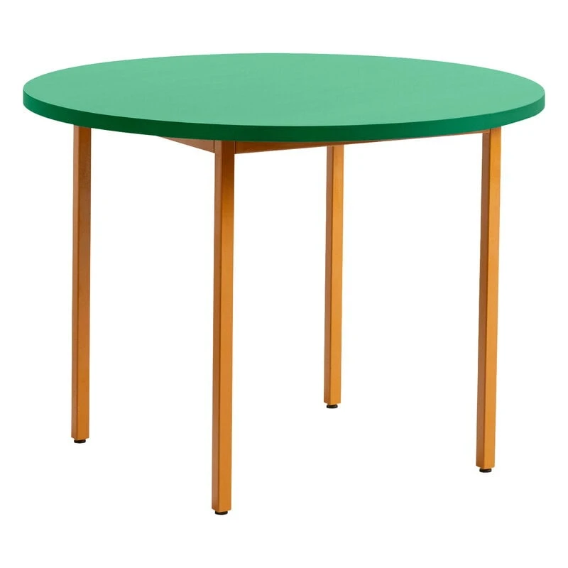 HAY Two-Colour Table, 105 Cm, Ochre - Green Mint 1 HAY Two-Colour Table, 105 Cm, Ochre - Green Mint