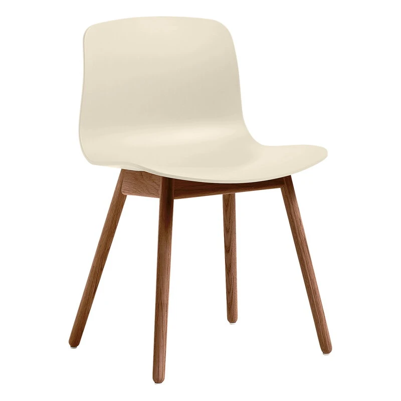 HAY About A Chair AAC12 Eco, Lacquered Walnut - Cream White 1 HAY About A Chair AAC12 Eco, Lacquered Walnut - Cream White