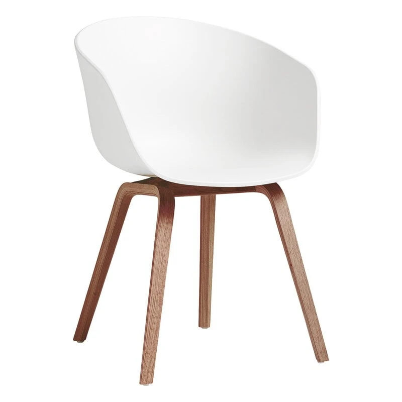 HAY About A Chair AAC22, Lacquered Walnut - White 1 HAY About A Chair AAC22, Lacquered Walnut - White