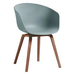 HAY About A Chair AAC22, Lacquered Walnut - Dusty Blue