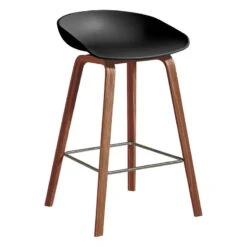 HAY About A Stool AAS32, 65 Cm, Lacquered Walnut - Black